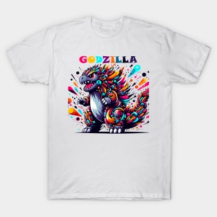 colorful godzilla art T-Shirt